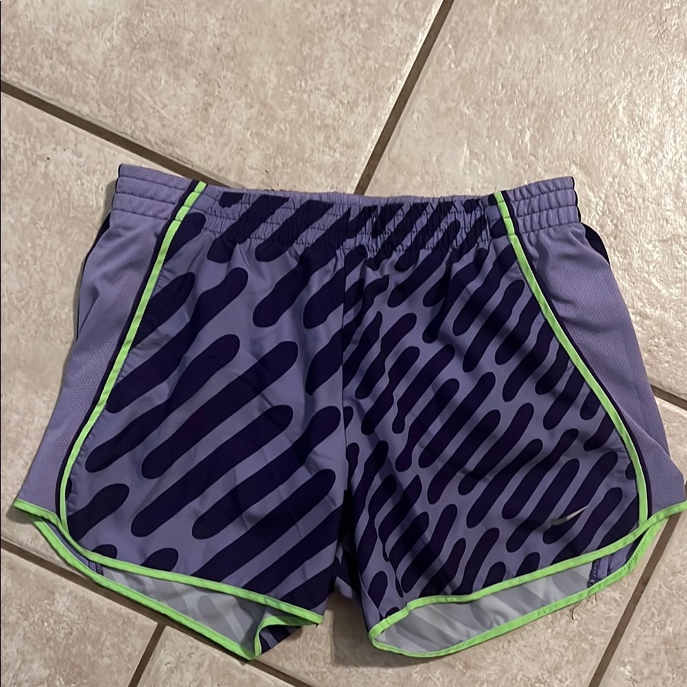 Nike Purple Athletic Shorts with Neon Accents